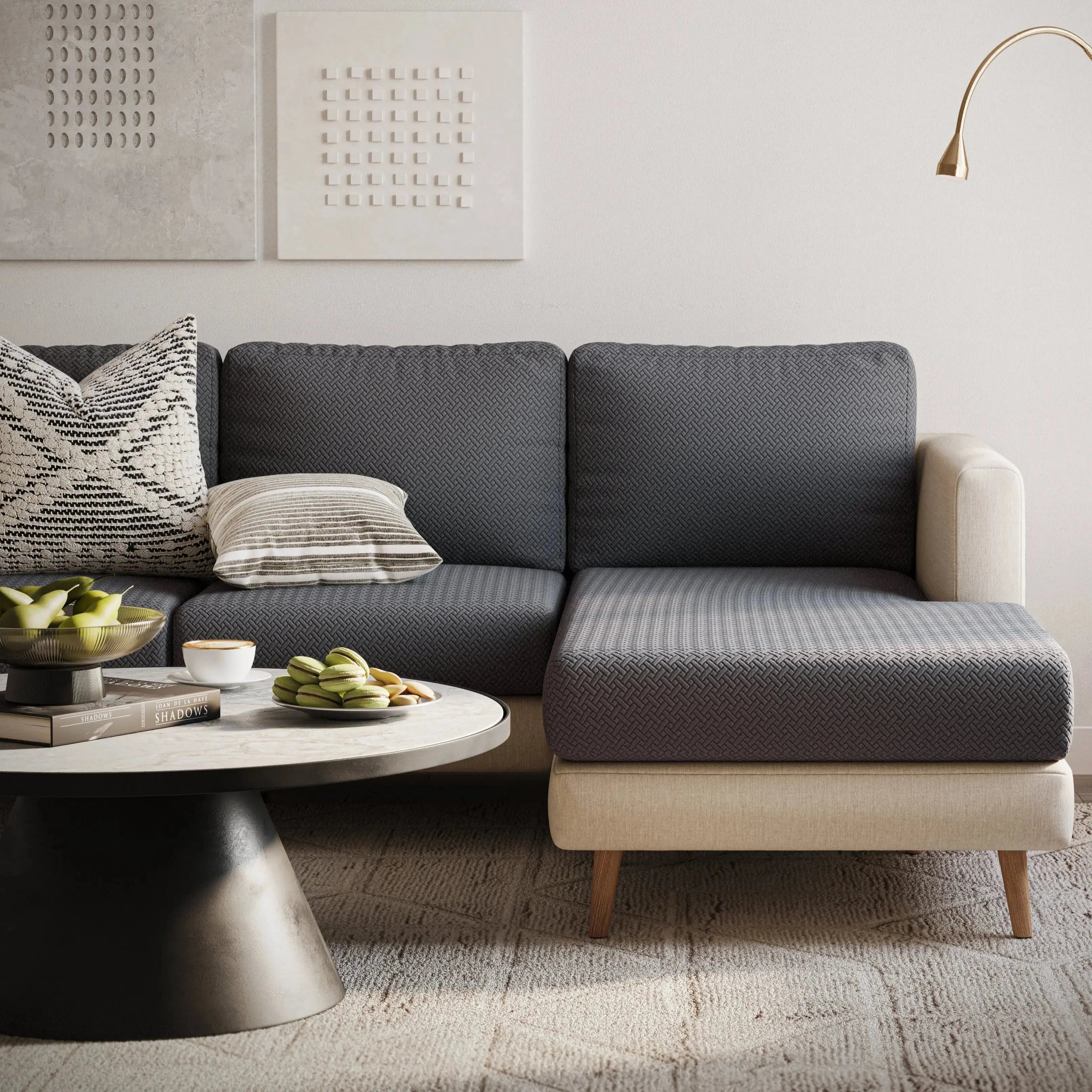 Housse de canapé Loumaa couleur gris foncé