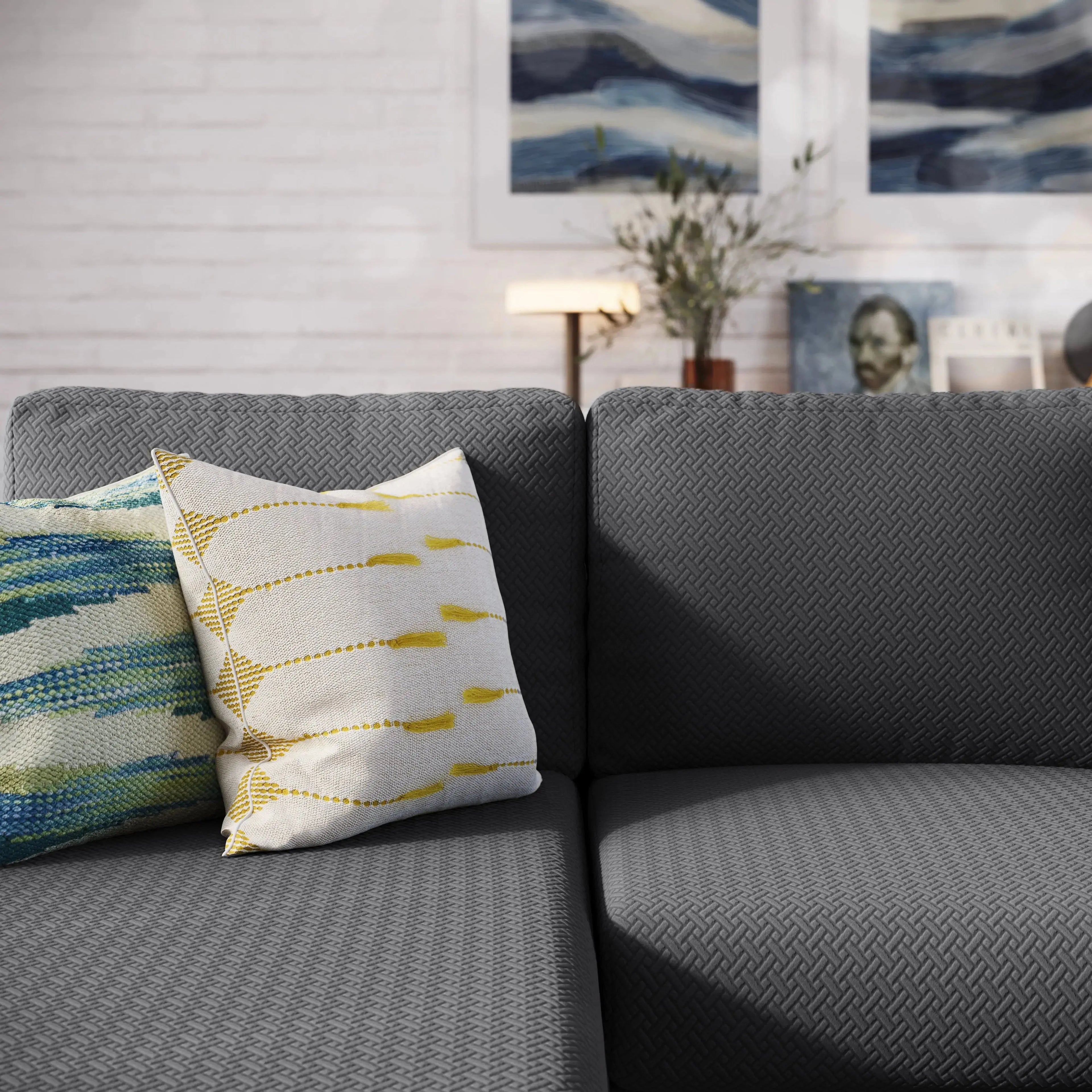 GRIS FONCé avec coussin